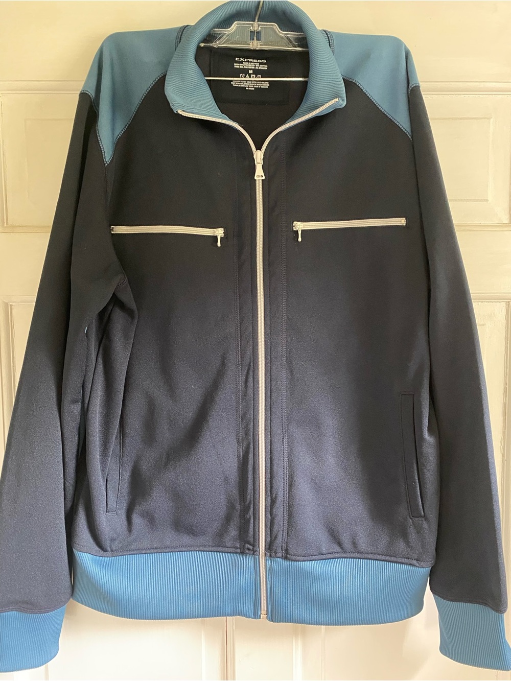 Express Men’s Navy Jacket with Light Blue Trim